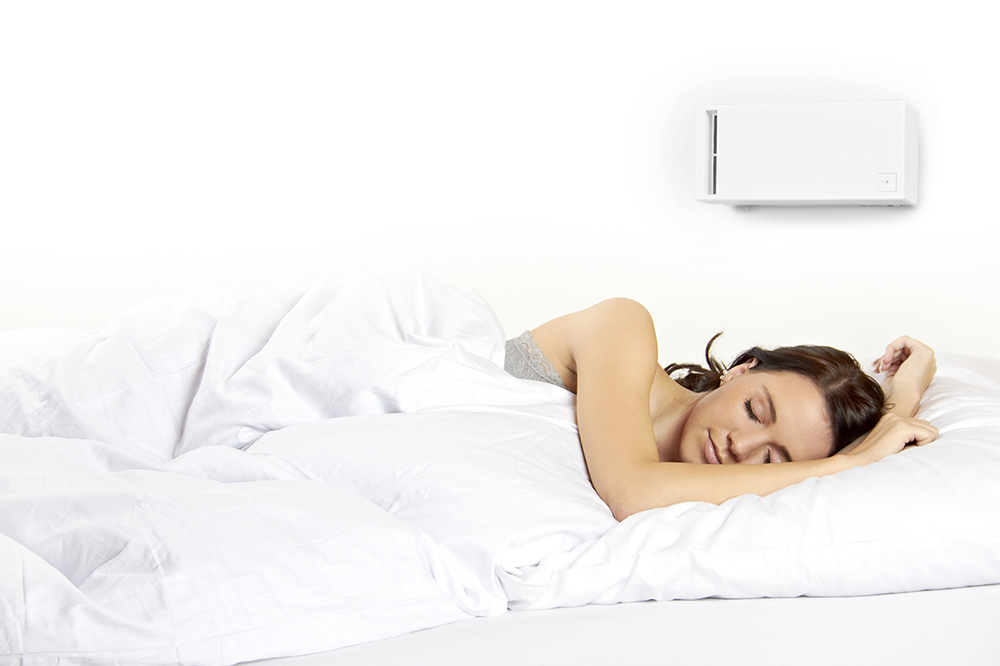 Dame sover under VL50. Foto.