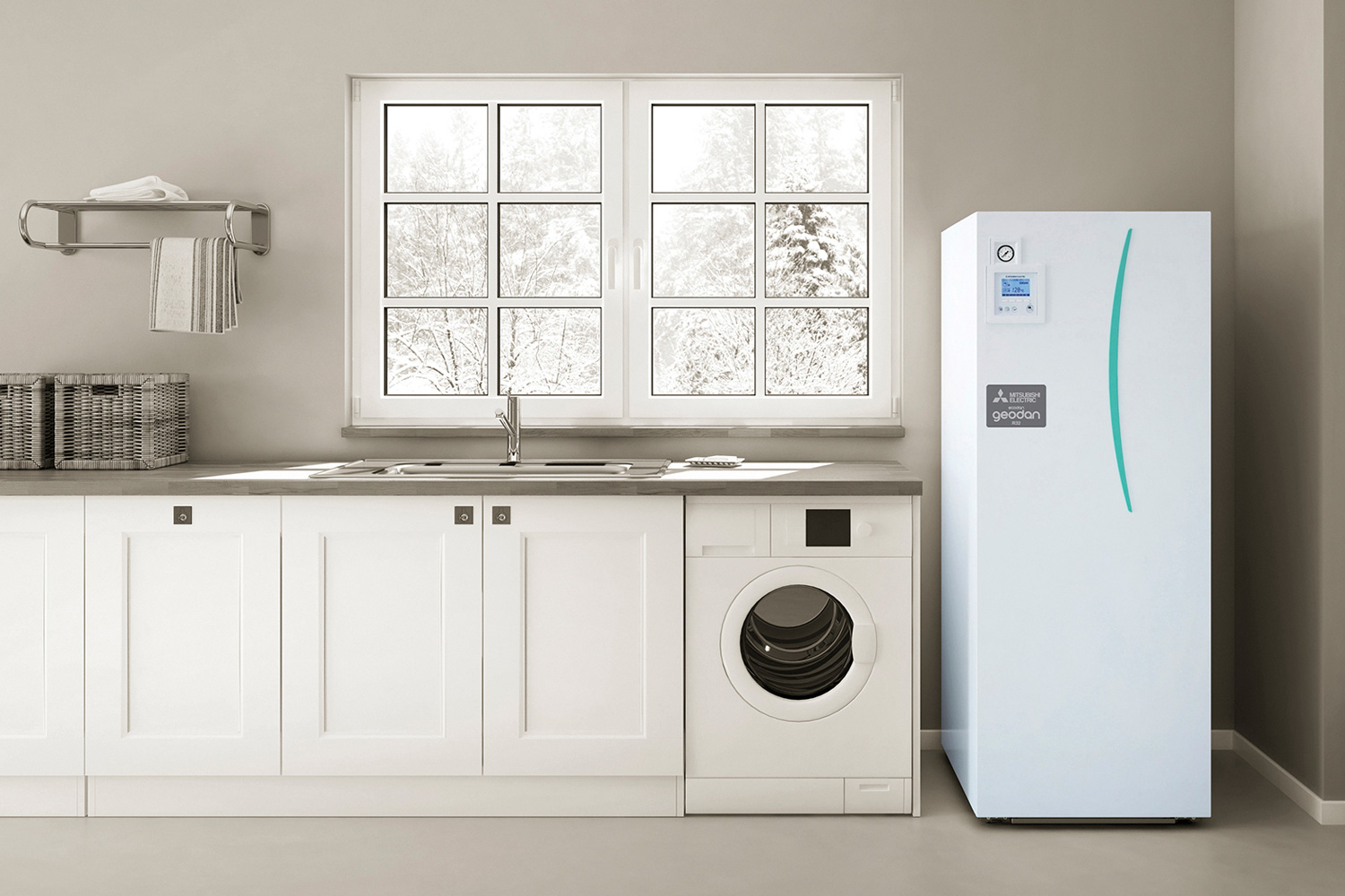 Geodan på vaskerom. Foto.