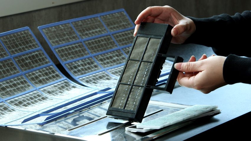 Skitne filtre. Foto.