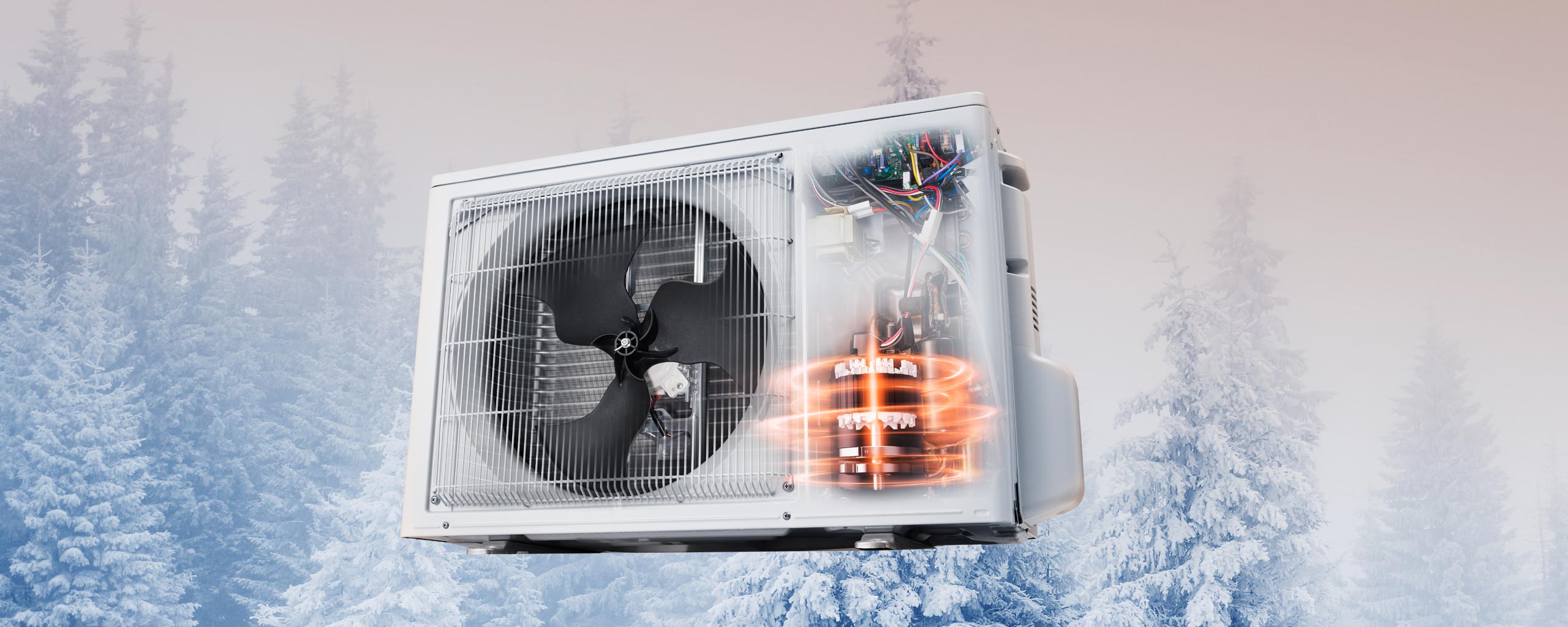 Utedel hvor man kan se inn i mekanikken. Illustrasjon.