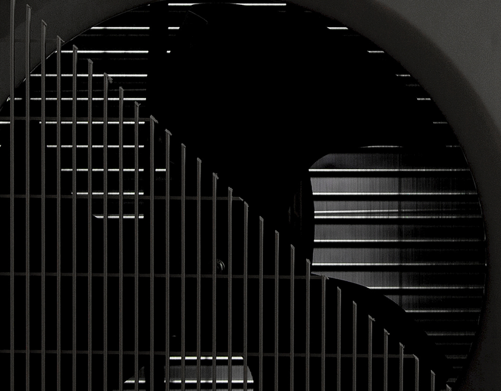 Nærbilde vifte utedel. Foto.