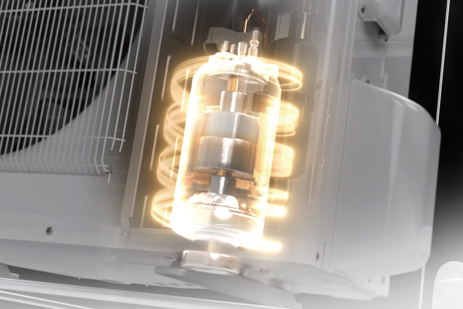 Utedel med kompressor. Illustrasjon.